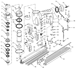 Page A Diagram and Parts List for IFN23201  Campbell Hausfeld Nailer